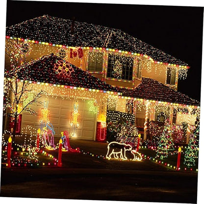 2 Sets Solar LED String Lights Multi-Color Bulbs Outdoor Garden Christmas Decorations for Patio Tree Party
