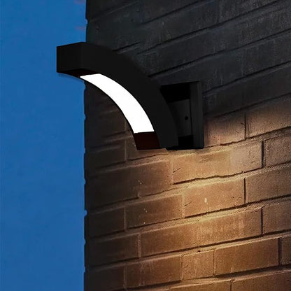 Wall Light Outdoor LED Wall Mount Lamp Modern Wall Sconce Lighting Meniscus Lantern Fixture Black Aluminum Lights for Porch Front Door Garden Yard Patio IP54 Waterproof 7.5W 600Lm 3000K
