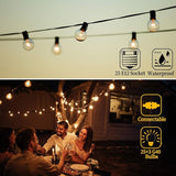 Festival Depot 25FT Patio String Lights with 25 Waterproof G40 Globe Bulbs (3 Spare) for Christmas Halloween, E12 | Lumora