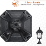 Gama Sonic Outdoor Solar Post Light with Pier Base, Black Aluminum and Beveled Glass, Royal Bulb 150 Lumens Warm | Lumora