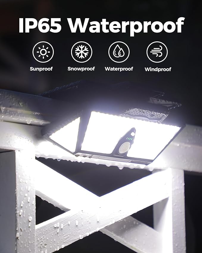 Large Clip on Solar Lights Outdoor, 208 LEDs 1000Lum Bright Solar Security Light with Motion Sensor, 3 Ways -Mount | Lumora
