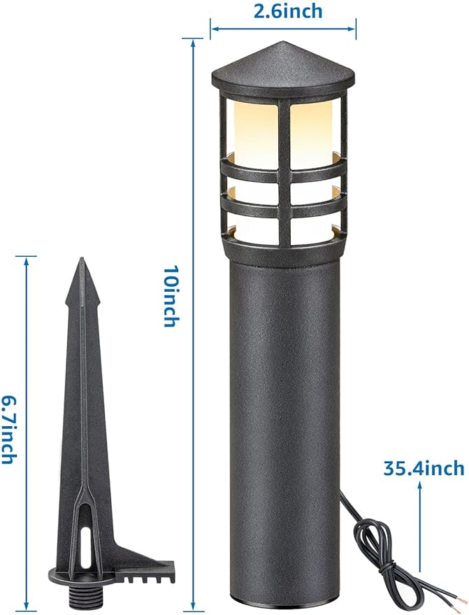 SUNVIE 4-Pack Low Voltage Pathway Lights 3W 3000K 12-24V LED Landscape Bollard Path Lights with Connectors CRI 90+ | Lumora