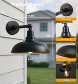 14" Outdoor Gooseneck Barn Lights - Durable Wall Mount Lights, Weatherproof and Rustproof, Rustic Farmhouse Style | Lumora