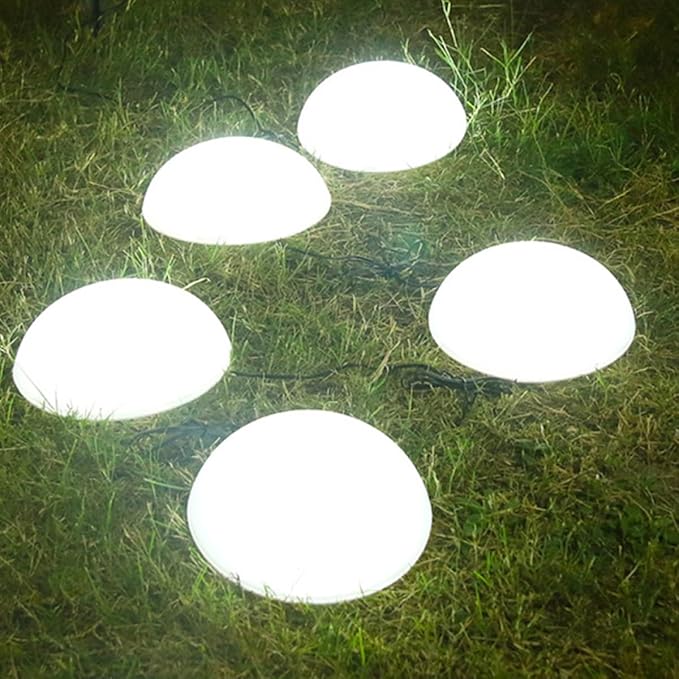 Solar Hemisphere Ground Insert Light 5-Head Solar Lawn Lamp White Light Garden Landscape Pathway Lighting for Yard | Lumora