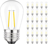 Svater 144 FT Outdoor String Lights 2W, Patio Light for Outside with 32 Antique S14 Plastic LED Bulbs with 30 Pack | Lumora