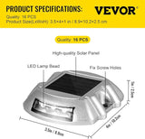 VEVOR Driveway Lights 16-Pack Solar Driveway Lights White with Screw Solar Deck Lights Outdoor Waterproof Wireless | Lumora