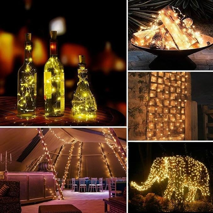 Lomotech Solar String Lights Outdoor - 2 Pack Total 66ft 200LED Solar Fairy Lights Waterproof 8 Modes Twinkle | Lumora