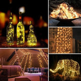 Lomotech Solar String Lights Outdoor - 2 Pack Total 66ft 200LED Solar Fairy Lights Waterproof 8 Modes Twinkle | Lumora