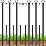 6 Pack 10 FT String Light Poles,Metal with Fork Lights Poles for Outdoor String Light, Rustproof Heavy Duty for | Lumora