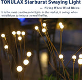 TONULAX Solar Garden Lights - Upgraded Solar Swaying Light, Sway by Wind, Outdoor Lights, Yard Patio Pathway | Lumora