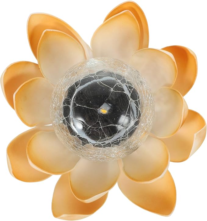 Solar Flower Decorative Light Yellow LED Outdoor Landscape Lighting Energy Saving Solar Lights for Pathway Patio