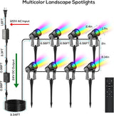 SUNTHIN Outdoor Landscape Lighting with Remote, RGBW Color Changing Spot Uplights, 16 Pack | Lumora