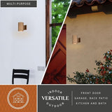 VAXCEL Chiasso Modern Outdoor Porch Light, 5" W x 7.25" H Gold Brass Cylinder Wall Sconce, Waterproof Dark Sky Wall | Lumora