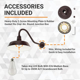 14in. Architectural Bronze Outdoor Gooseneck Barn Light Fixture with 22in. Long Extension Arm - Wall Sconce | Lumora