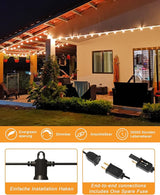 Outdoor String Lights, 50FT Patio Lights Outdoor Waterproof with 27 Shatterproof G40 Globe Bulb(2 Spare) | Lumora