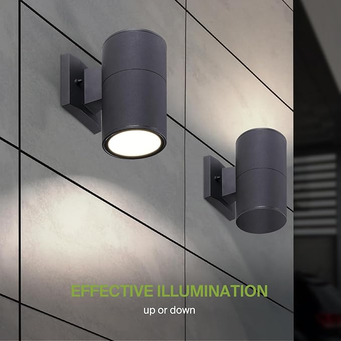 ASD 1 Light LED Indoor & Outdoor Wall Light Fixture | 9W 1000LM 3000K-5000K 120V Cylinder Up Down Lights | Dimmable | Lumora