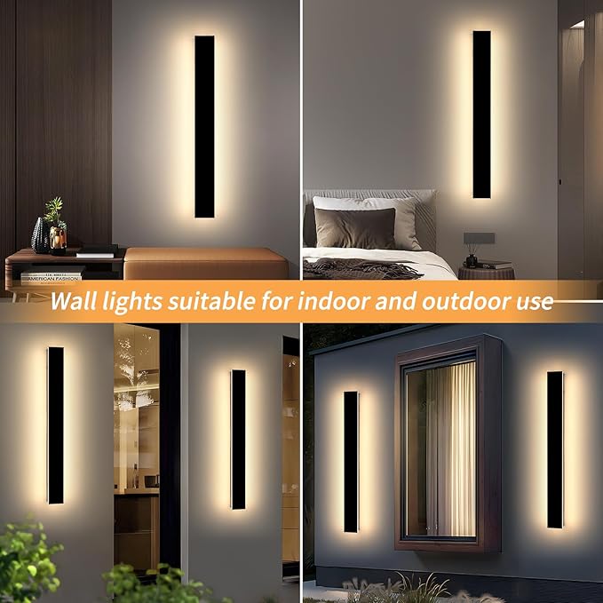 Mikeru 31.4inch Outdoor Wall Light Fixtures, 3000k/4500k/6000k Three Colors Switchable Exterior Wall Sconces | Lumora
