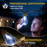 (New) Outdoor String Lights, 24FT 20 LED Bulbs Shatterproof Patio String Lights, IP65 Waterproof 8 Light Modes | Lumora