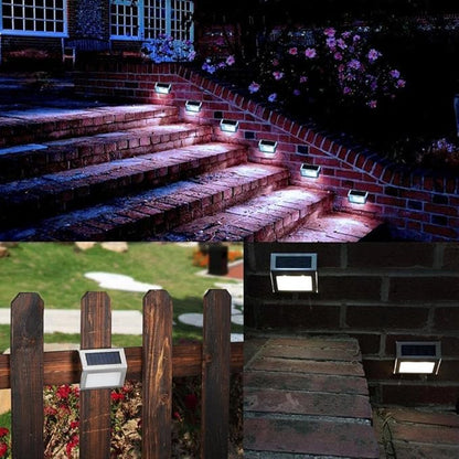 TDA Outdoor Solar Lights, 3 LED Solar Bright Deck Step Light Outdoor Waterproof Stainless Steel Garden Lamp for Deck Posts, Staircase, Porch, Garden, Fence, Path, Patio, Walkway or Driveway (2 Pack)