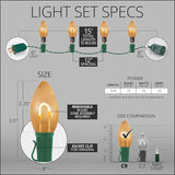 15' FlexFilament LED Warm White C9 Christmas Lights Outdoor String Lights, Shatterproof Edison Bulb String Lights | Lumora