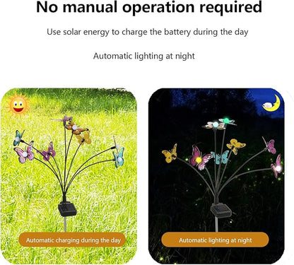 Solar Butterfly Lights Outdoor,2 Pack 8 LED Solar Firefly Lights Waterproof Color Changing Solar Outdoor Lights Butterflies Solar Swaying Lights,Butterfly Decor for Yard Patio Pathway Lawn