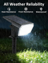 Solar Spot Lights Outdoor, 4 Pack Waterproof Solar Powered Garden Lights, 59 LED 4 Lighting Modes, 6500K White | Lumora