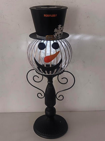 Christmas Snowman Outdoor Lantern, Solar Lantern Waterproof Landscape Path Lights for Garden, Patio, Xmas Holiday Party Decor