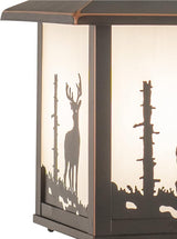 VAXCEL Bryce 1L Bronze Rustic Outdoor Deer Tree Post Light White Glass | Lumora