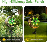 Solar Moon Windmill Decorative Garden Light - Metal Stake Windmill with Glass Ball LED, Outdoor Lawn Lamp for Yard | Lumora