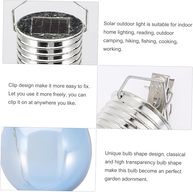TEHAUX 4pcs Led Light Bulbs Garden Solar Led Bulbs Energy-Saving Outdoor Decorative Lights for Patio Garden Cafe