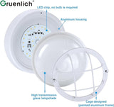 GRUENLICH 8'' Round LED Bulkhead Light Fixture, Outdoor Wall Lights Dimmable, Sauna & Exterior Lighting, ETL Rated | Lumora