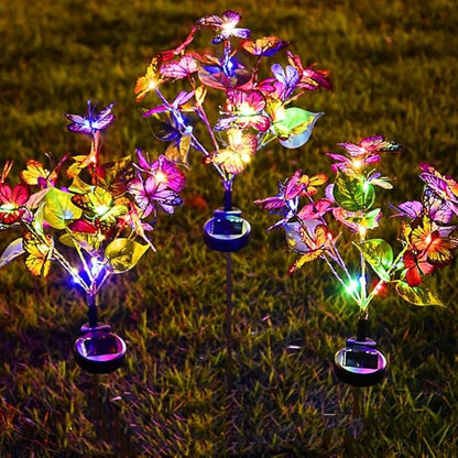 Solar Lights Outdoor Garden Decorative, Solar Flowers Outdoor Waterproof,Solar Garden Decor, Solar Lights for Outside Pathway,Patio,Yard,Outdoor Solar Decorations,Christmas Gardening Gifts (4Pack)