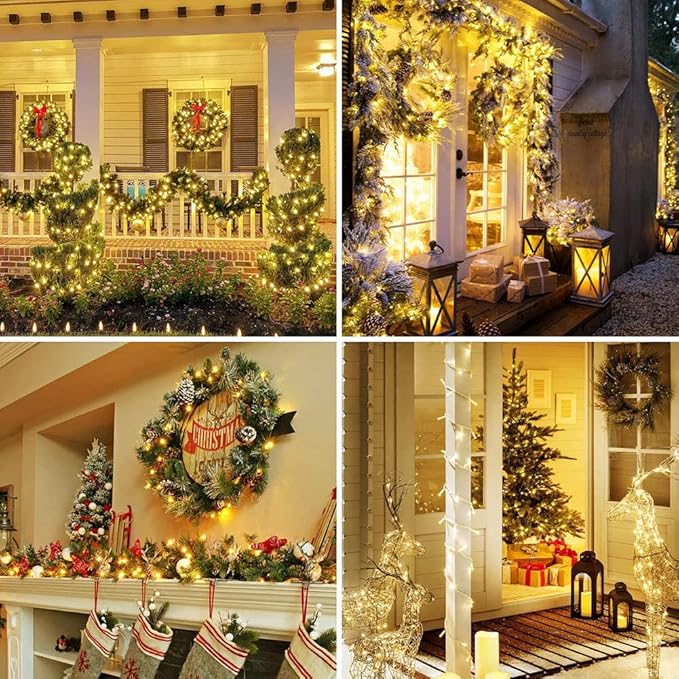 String Lights Fairy Lights 66 Feet 200 LED with Multi Flashing Modes Controller, Waterproof LED Lights Decorations for Bedroom, Wedding, Party, Garden, Patio, Indoor Outdoor Occastions (Warm White)
