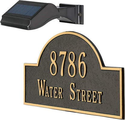 Whitehall Products Standard Wall Illuminator Solar Address Lamp, Black