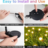 10-Pack Solar Garden Lights, 80 LED Solar Lights Outdoor for Garden Decor, Waterproof Firefly Light Outdoor (Sway | Lumora