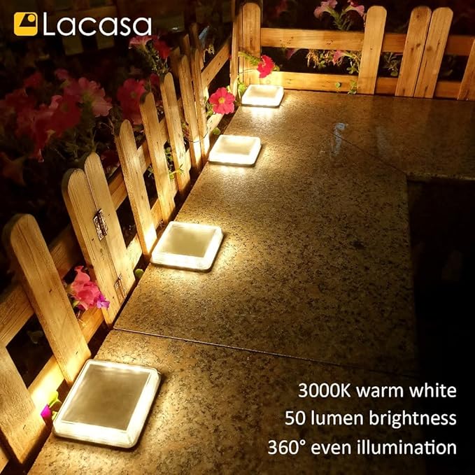 Solar Deck Lights, Driveway Walkway Dock Light Solar Powered Outdoor Stair Step Pathway LED Lamp for Backyard Patio | Lumora