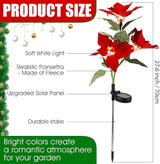 2 Pcs Solar Garden Lights,IP65 Waterproof Solar Poinsettia Flowers Lights Landscape Lighting,Simulation Poinsettia | Lumora