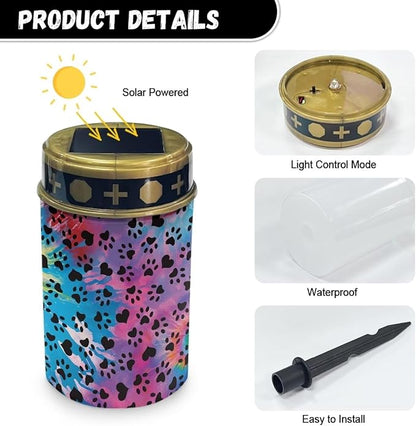 Paws Solar Memorial Lights for Graves Waterproof Outdoor Solar Lights Companion for Loved Ones or Loved Pets Cemetery Decorative Guardian Lights for Prayers Memorials