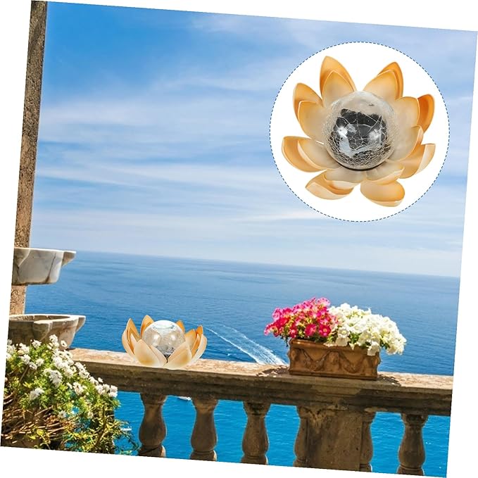 Solar Flower Decorative Light Yellow LED Outdoor Landscape Lighting Energy Saving Solar Lights for Pathway Patio