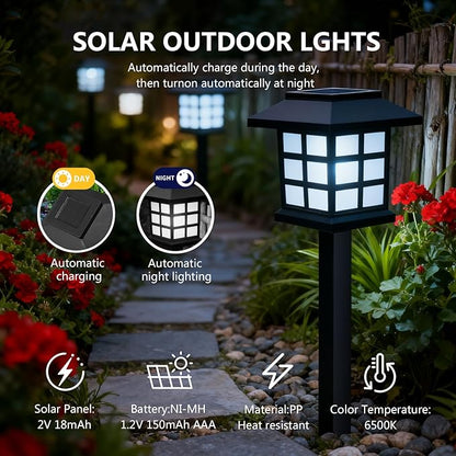 Solar Outdoor Lights,12 Packs LED Solar Garden Lights Outdoor Waterproof,Auto On/Off Path Light,Maintain 8 Hours for Your Garden,Landscape,Path,Yard,Patio,Driveway