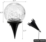 Hbaushun Garden Solar Lights 2 Pack,Outdoor Waterproof 30 LED Cracked Glass Ball Globe Solar Power Ground Lights | Lumora