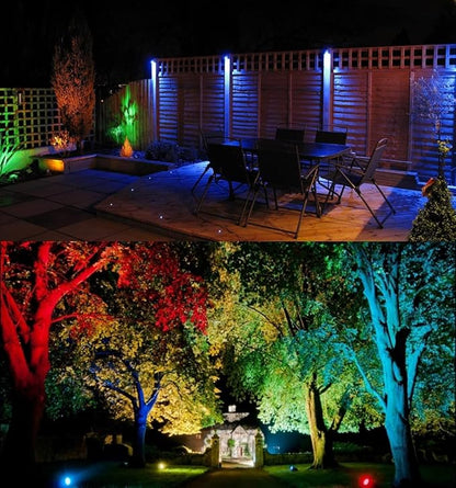 TOVEENEN LED Color Landscape Outdoor Spotlight - 120V 25W Remote Waterproof Spot Lights for Yard Garden Tree House Halloween Christmas Lighting