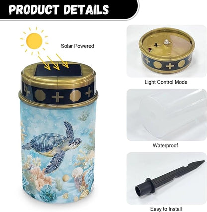 Blue Turtle Garden Lights Solar Powered Waterproof Decorative Solar Lights for Cemetery Electric Fake Led Flameless Candles Multipurpose Cemetery Light Blessed Candles