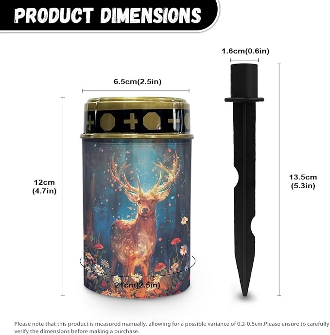 Cemetery Light Solar Sika Deer Outdoor Light Decor for Cemetery Solar Lights for Grave Waterproof Solar Garden Stake Lights for Memorial Garden, Backyard, Lawn, Pathway