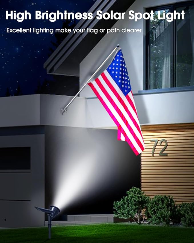 DBF Solar Outdoor Lights, 600LM Solar Spot Lights Outdoor Waterproof with 2 Lighting Modes, Adjustable Head & Solar | Lumora