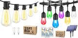 25FT Plug in ST38 Outdoor String Lights Bundle with 100FT Solar Powered S14 RGB Outdoor String Lights with Remote | Lumora