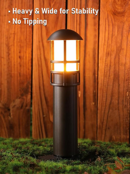 LEONLITE 5CCT Low Voltage Landscape Pathway Lights, 3W 12V AC/DC Landscape Lighting, IP65 CRI90+ Pathway Lighting Wired for Yard Lawn, Aluminum, Oil Rubbed Bronze, ETL Listed, 1800-5000K, Pack of 6