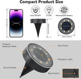 ELUTENG Solar Ground Lights 8 Pack IP68 Waterproof Solar Pathway Lights 8 LED Garden Lights Anti-Rust Outdoor | Lumora