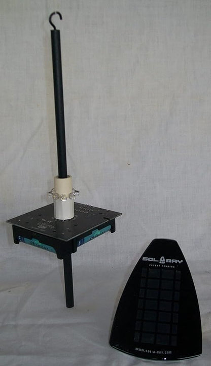 Amish-Made Patriotic Style Outdoor Lighthouse with Base and Solar LED Light, 113" Tall
