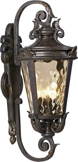John Timberland Casa Marseille Rustic Industrial Outdoor Wall Light Fixture Warm Bronze Scroll 27 1/2" Hammered | Lumora